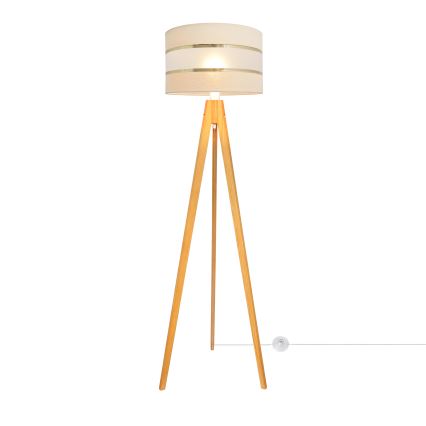 Lámpara de pie HELEN 1xE27/15W/230V color crema/dorado/roble