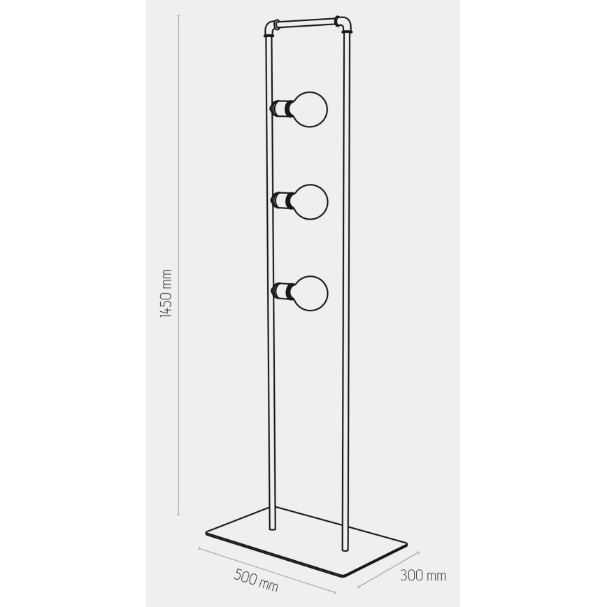 Lámpara de pie HYDRIA 3xE27/60W/230V negro