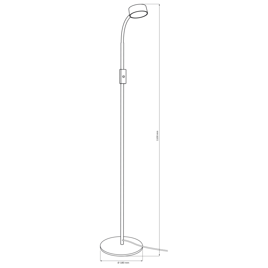 Lámpara de pie LED táctil regulable BRUNO LED/3W/230V 3000/4000/6500K negro