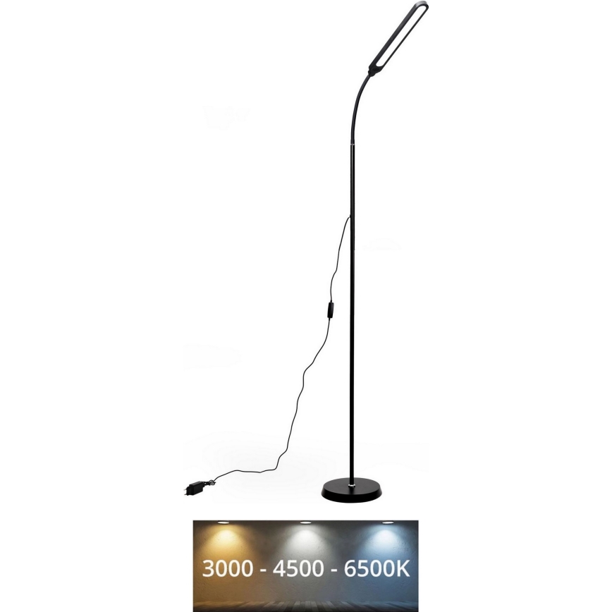 Lámpara de pie LED regulable SIGNUS LED/10W/230V 3000/4500/6500K negro