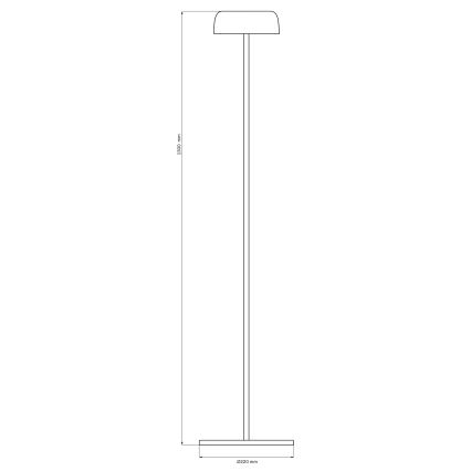 Lámpara de pie LED de exterior táctil regulable TRYPOLIS LED/2W/5V USB 1800 mAh IP44 negro