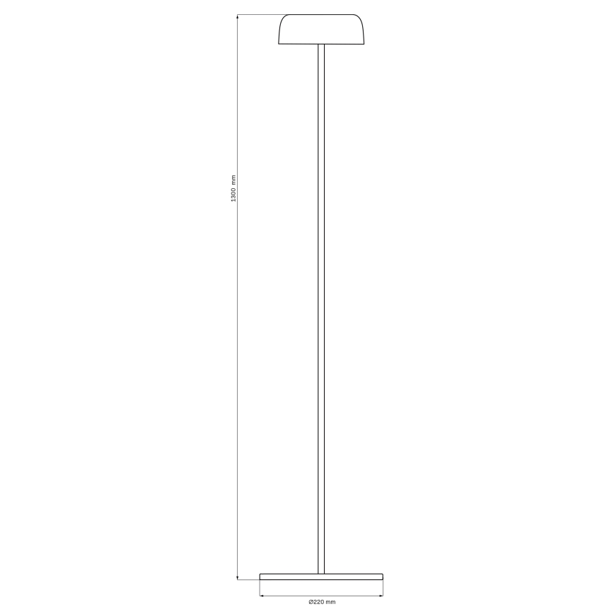 Lámpara de pie LED de exterior táctil regulable TRYPOLIS LED/2W/5V USB 1800 mAh IP44 negro