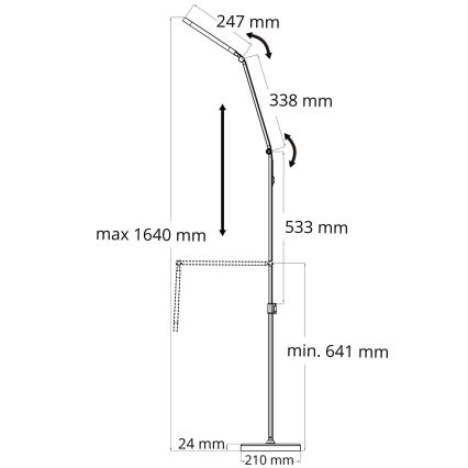 LED Regulable táctil lámpara de pie FERRARA LED/13W/230V 3000/4000/6500K negro