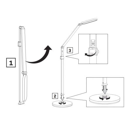 Lámpara de pie LED táctil regulable FERRARA LED/13W/230V 3000/4000/6000K negro