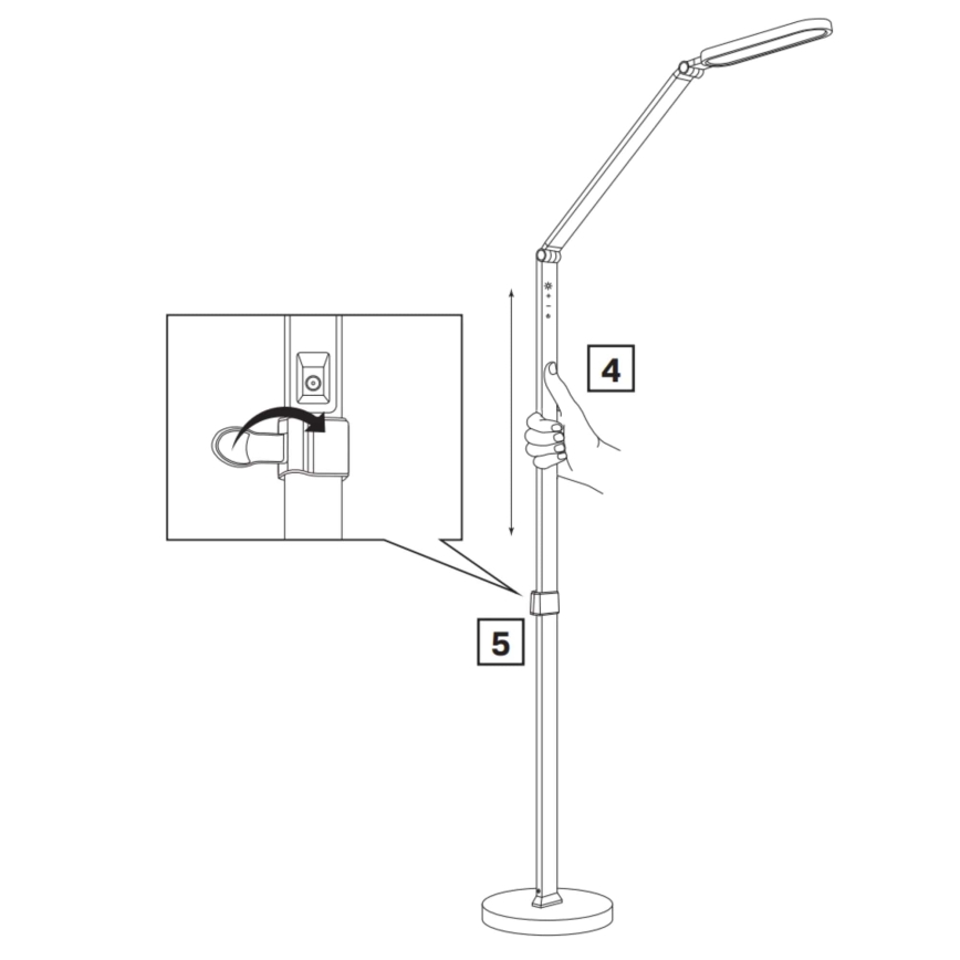 Lámpara de pie LED táctil regulable FERRARA LED/13W/230V 3000/4000/6000K negro