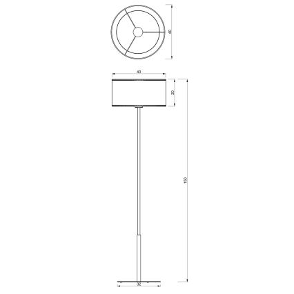 Lámpara de pie LOFT SHADE 1xE27/60W/230V negro/dorado