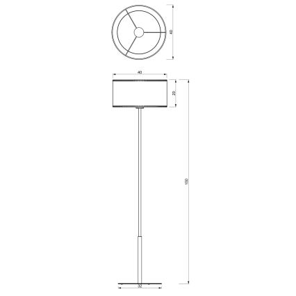 Lámpara de pie LOFT SHADE 1xE27/60W/230V negro