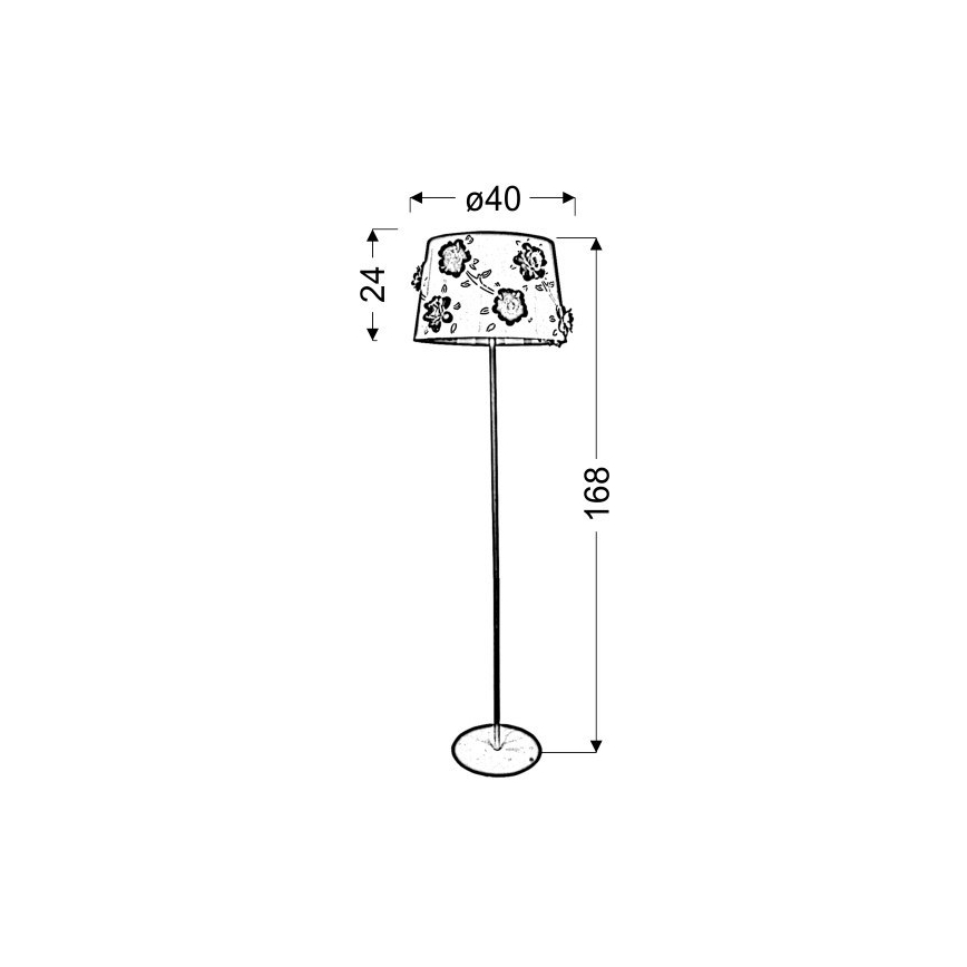 Lámpara de pie ROSA 3xE14/40W/230V blanco