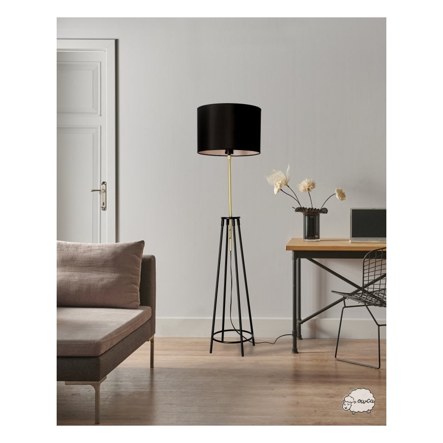 Lámpara de pie TEGOLA 1xE27/60W/230V negro/dorado