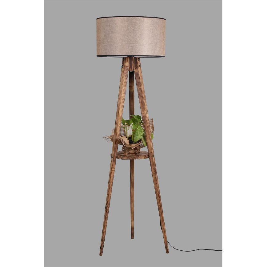 Lámpara de pie TRIPOD 1xE27/60W/230V beige/marrón