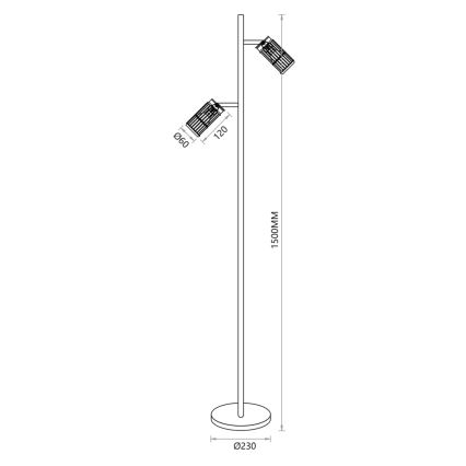 Lámpara de pie VERTICAL 2xGU10/8W/230V blanco