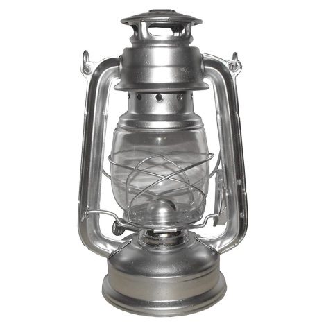 Lámpara de queroseno 24 cm color plata