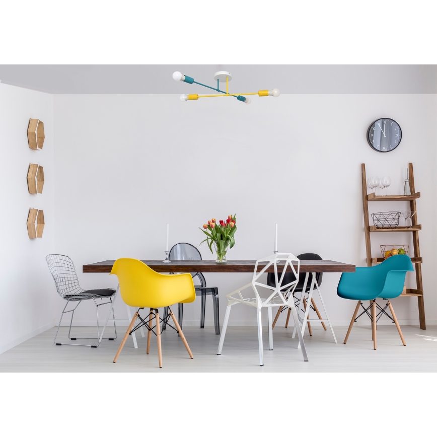 Lámpara de superficie CAMBRIDGE 4xE27/20W/230V azul/amarillo