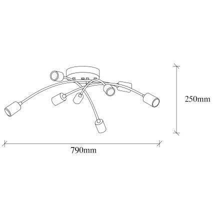 Lámpara de suspensión BANANA 8xE27/40W/230V