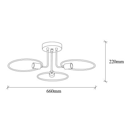 Lámpara de suspensión CIRCLE 3xE27/40W/230V