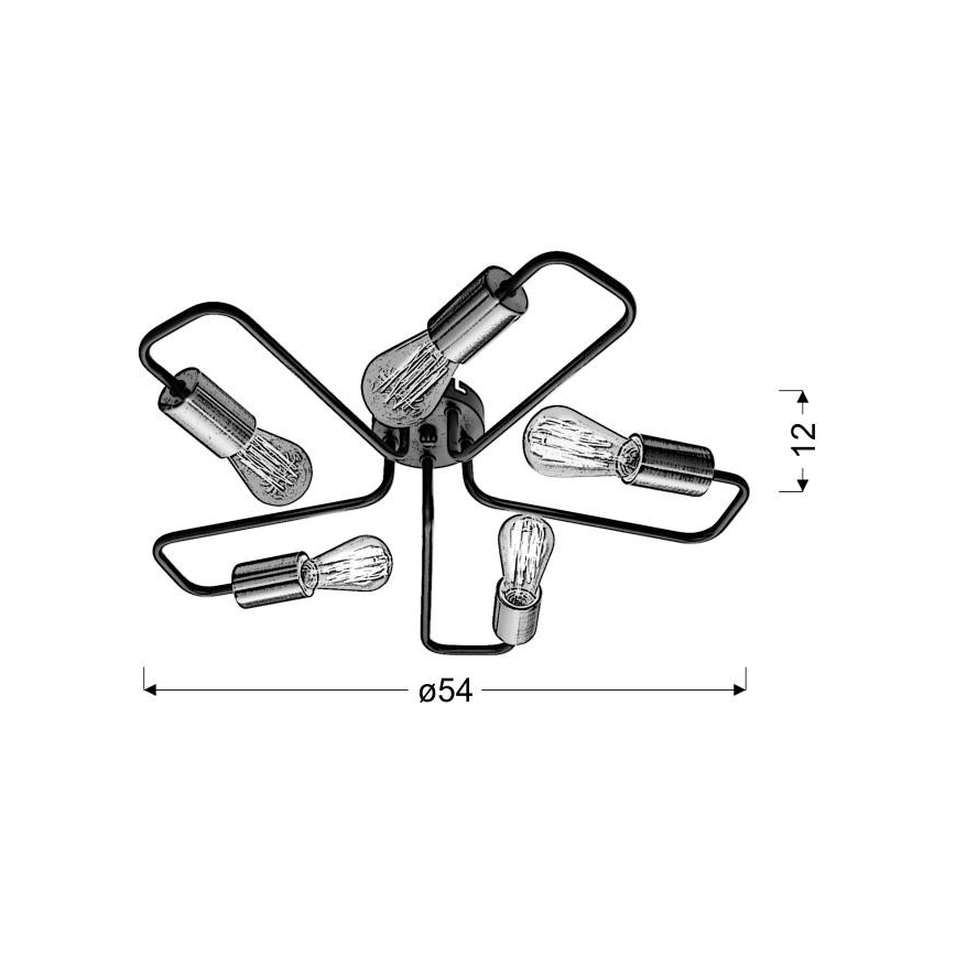 Lámpara de suspensión HERPE 5xE27/60W/230V