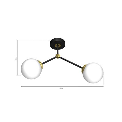 Lámpara de suspensión JOY 2xE14/40W/230V negro/dorado