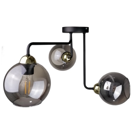 Lámpara de suspensión OSMO 3xE27/60W/230V negro/dorado