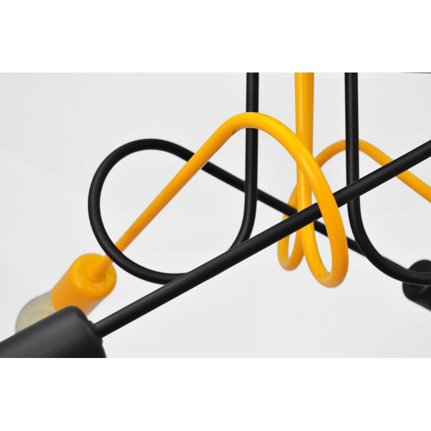 Lámpara de suspensión OXFORD 4xE27/15W/230V negro/amarillo