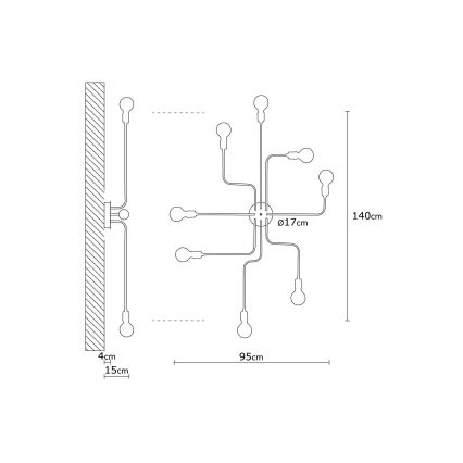 Lámpara de suspensión TRUVA 8xE27/40W/230V