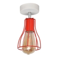 Lámpara de suspensión TUBE II 1xE27/15W/230V rojo