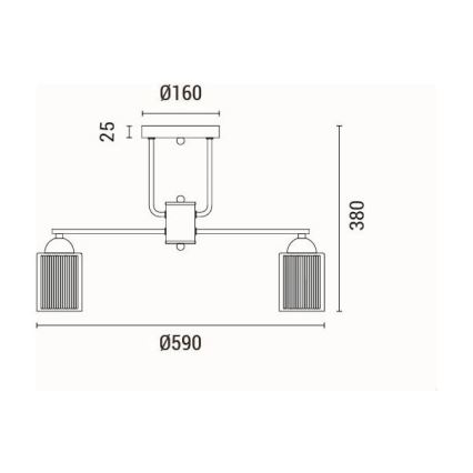 Lámpara de techo 3xE27/60W/230V