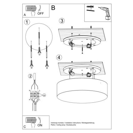 Lámpara de techo ARENA 4xE27/60W/230V negro