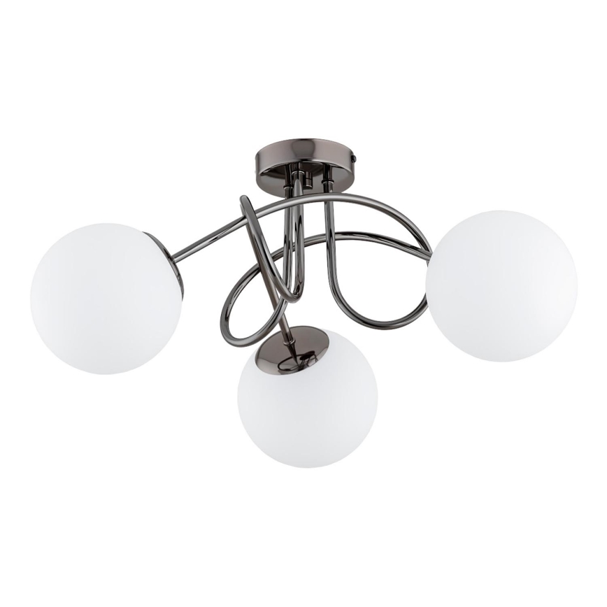 Lámpara de techo BANKO 3xE14/10W/230V negro cromo brillante