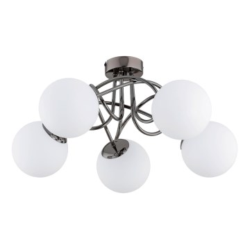 Lámpara de techo BANKO 5xE14/10W/230V negro cromo brillante