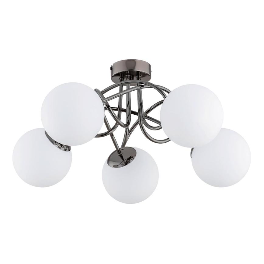 Lámpara de techo BANKO 5xE14/10W/230V negro cromo brillante