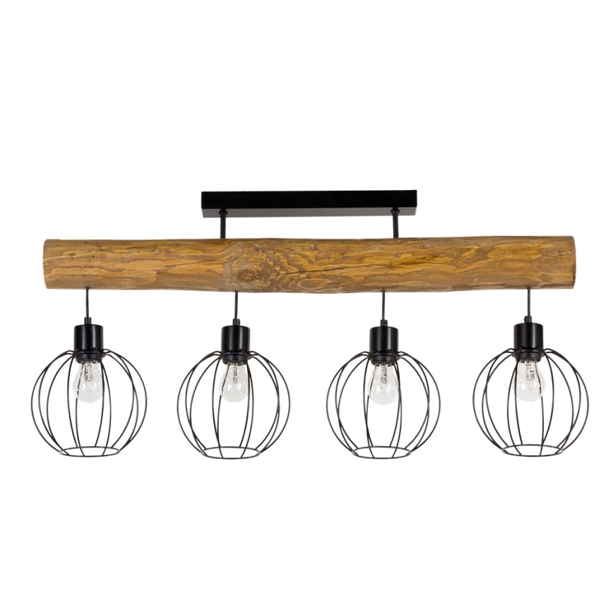 Lámpara de techo BERIS 4xE27/25W/230V pino