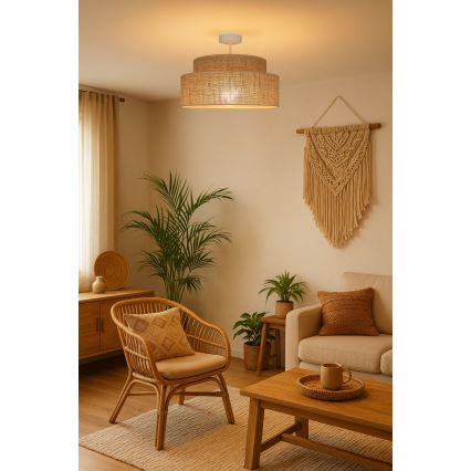 Lámpara de techo BOHO 1xE27/60W/230V beige