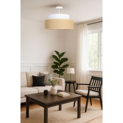 Lámpara de techo BOHO 1xE27/60W/230V blanco/beige