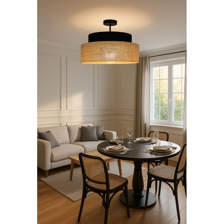 Lámpara de techo BOHO 1xE27/60W/230V negro/beige