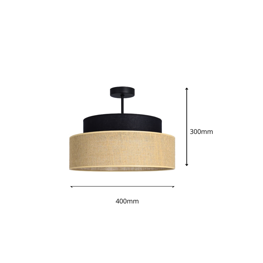 Lámpara de techo BOHO 1xE27/60W/230V negro/beige