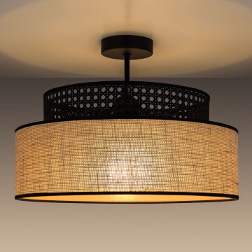 Lámpara de techo BOHO 1xE27/60W/230V negro/ratán