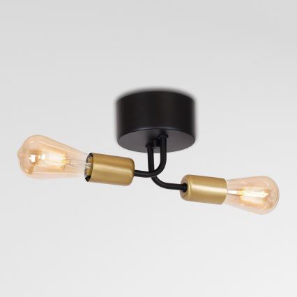 Lámpara de techo BRENDA 2xE27/60W/230V negro/dorado