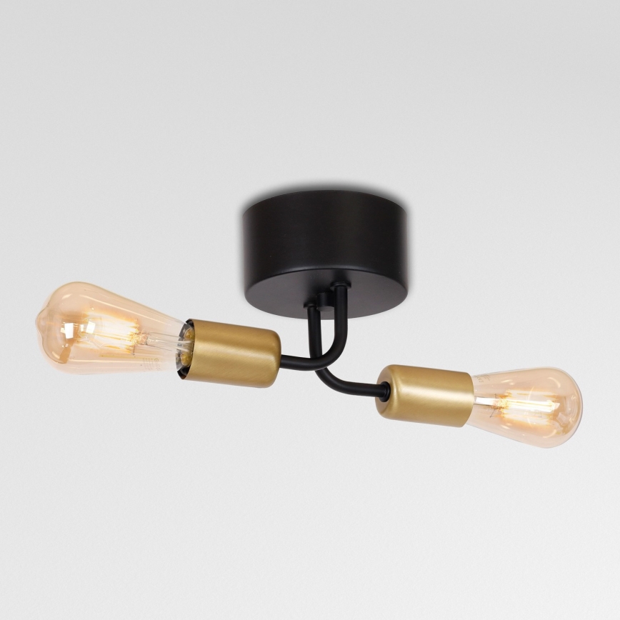 Lámpara de techo BRENDA 2xE27/60W/230V negro/dorado