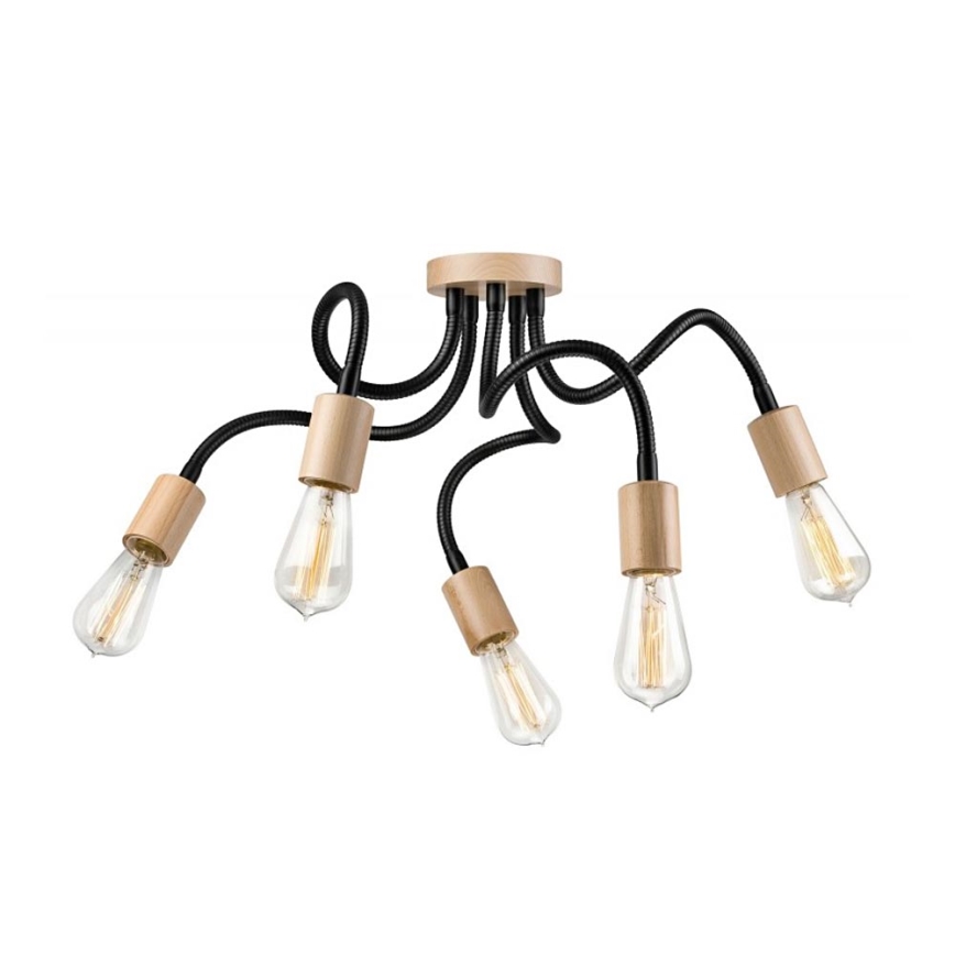 Lámpara de techo CAMERON 5xE27/60W/230V haya