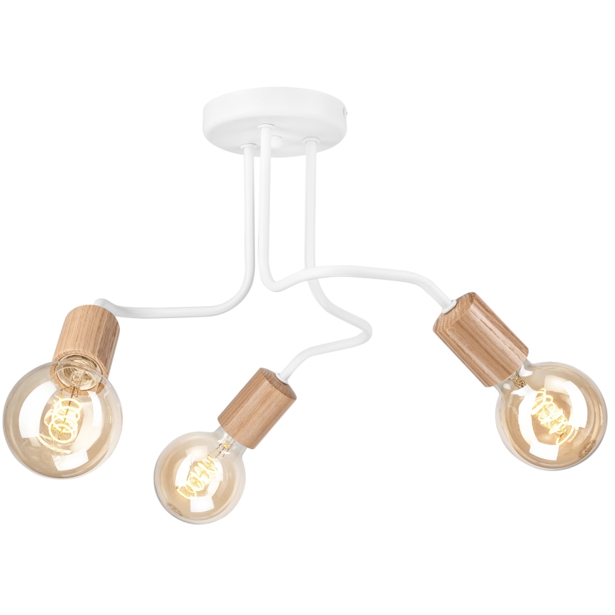 Lámpara de techo CONOR 3xE27/60W/230V roble/blanco
