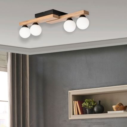 Lámpara de techo CORTINA 4xG9/5W/230V negro/roble