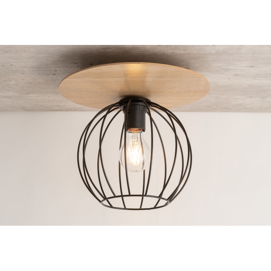 Lámpara de techo CYBER 1xE27/60W/230V madera/negro