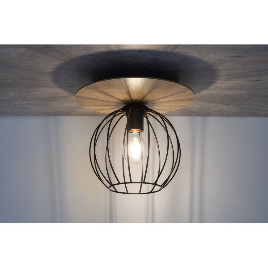 Lámpara de techo CYBER 1xE27/60W/230V madera/negro