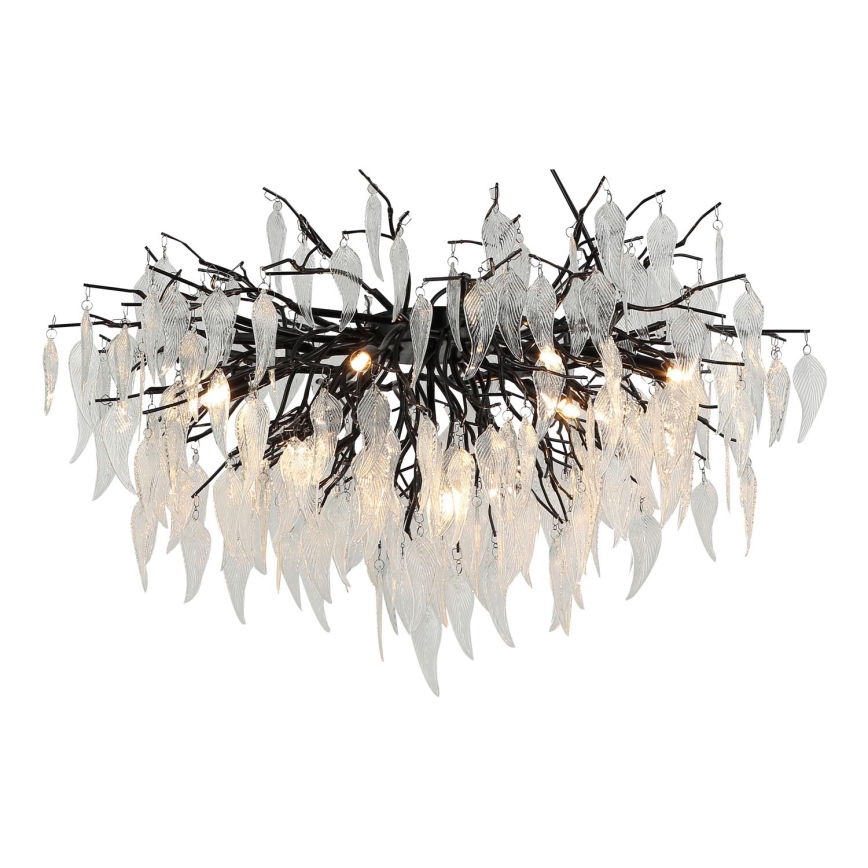 Lámpara de techo de cristal 10xG9/40W/230V negro