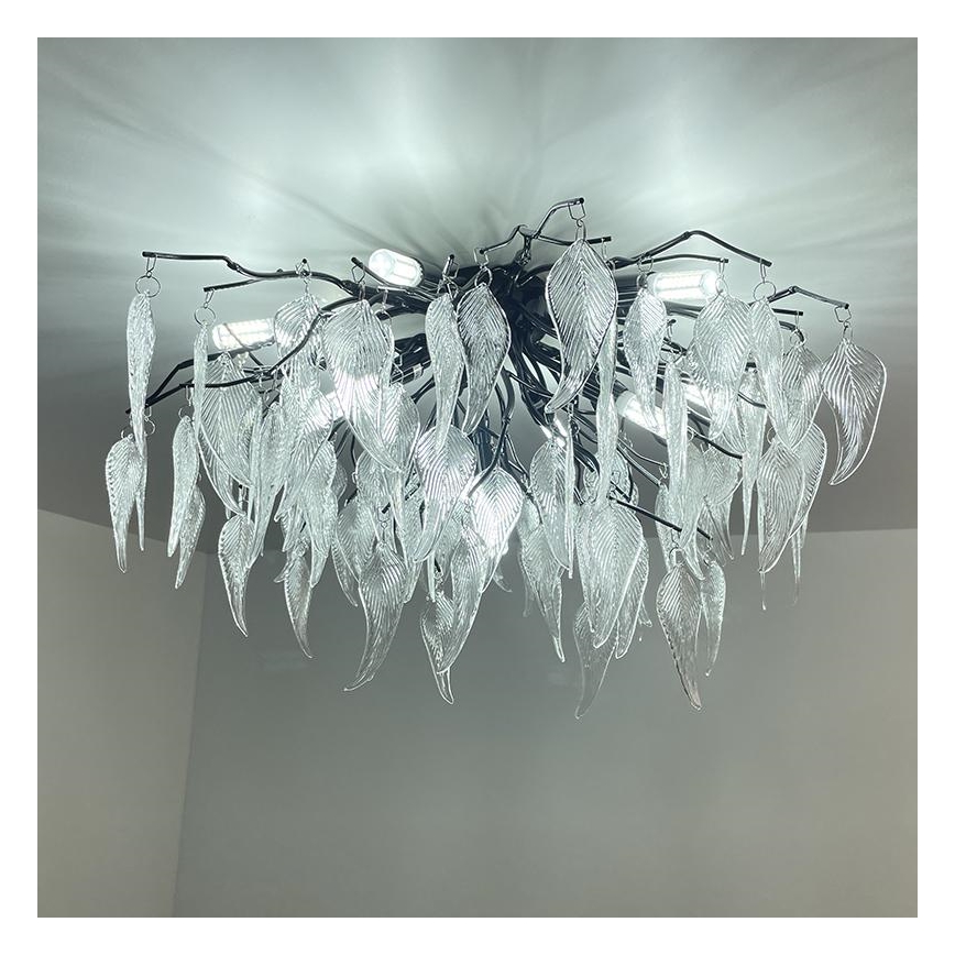 Lámpara de techo de cristal 10xG9/40W/230V negro