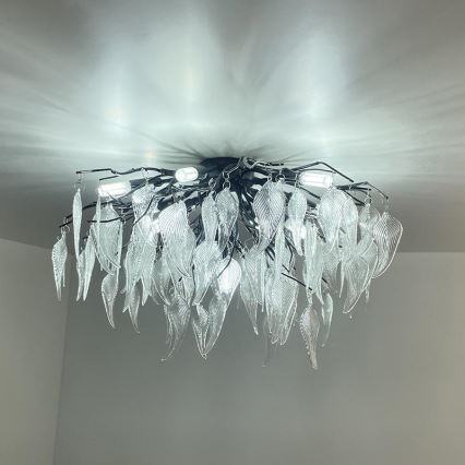 Lámpara de techo de cristal 10xG9/40W/230V negro