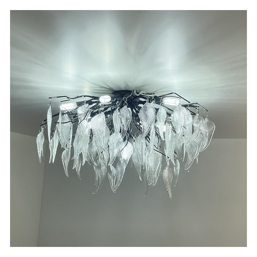 Lámpara de techo de cristal 10xG9/40W/230V negro