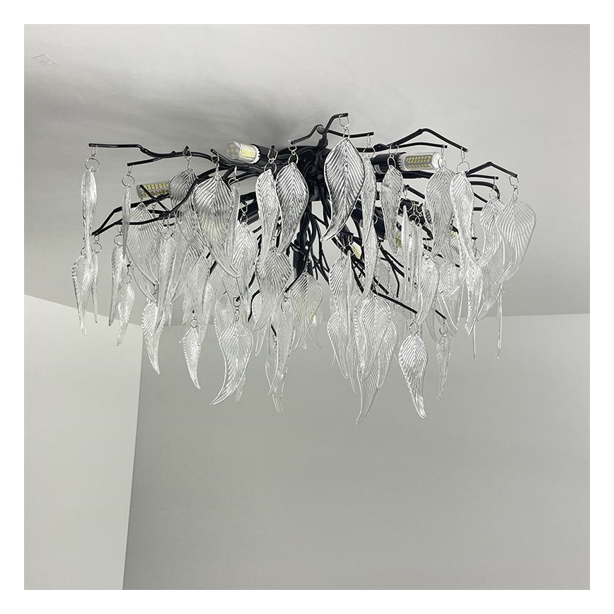 Lámpara de techo de cristal 10xG9/40W/230V negro