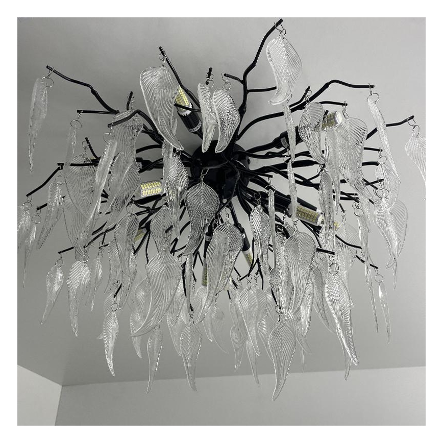 Lámpara de techo de cristal 10xG9/40W/230V negro