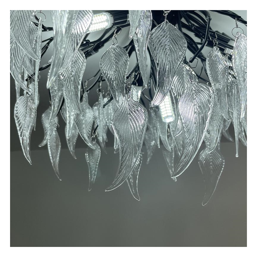 Lámpara de techo de cristal 10xG9/40W/230V negro